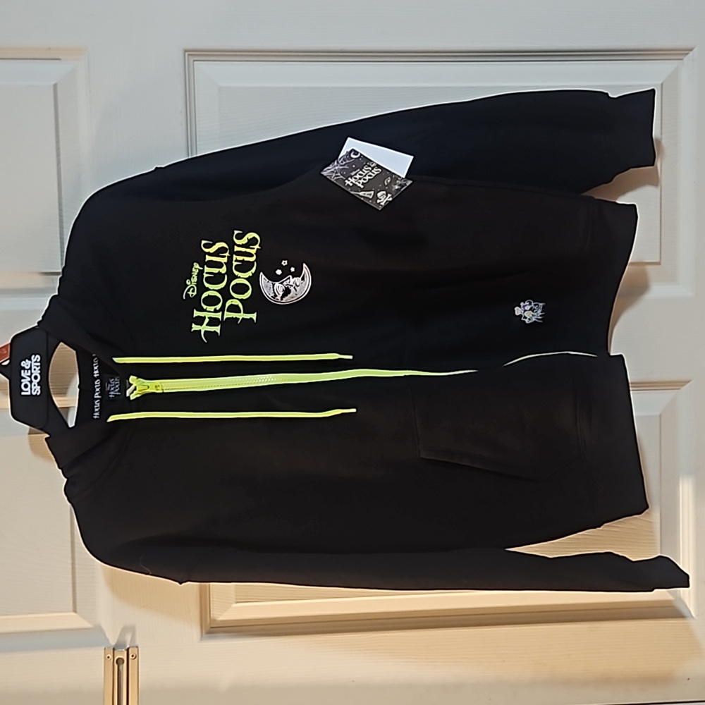 DISNEY HOCUS POCUS FULL ZIP HOODIE: BLACK: NEW WITH TAGS: SIZE M